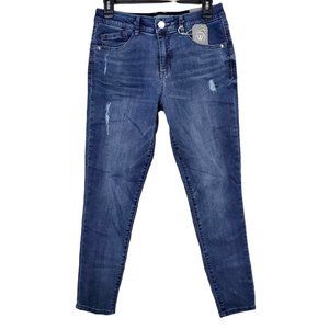 Wit & Wisdom Ab Solution Luxe Touch Jeans size 6 Blue High Rise Distressed Ankle